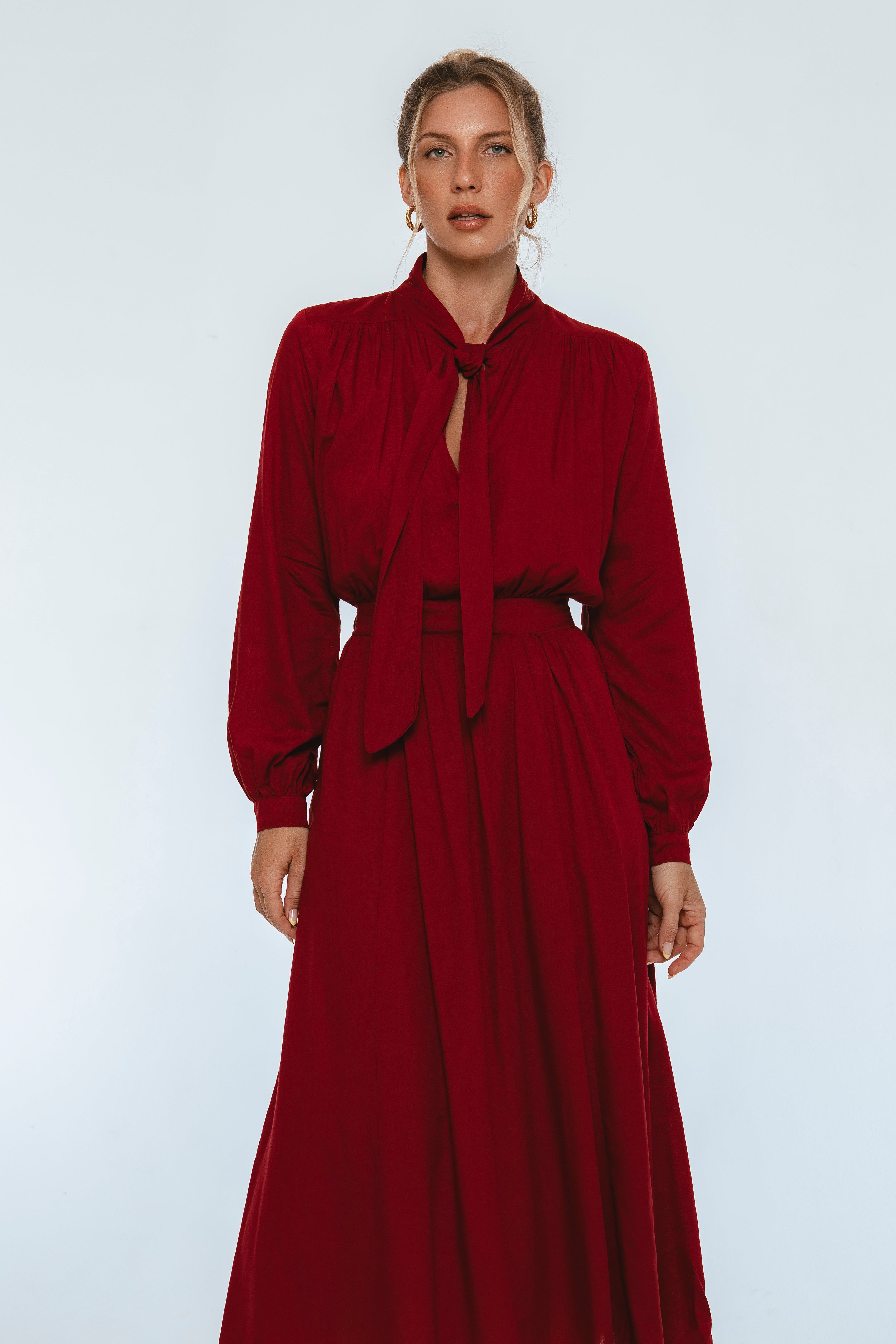 Evelina Long Sleeve Midi Dress