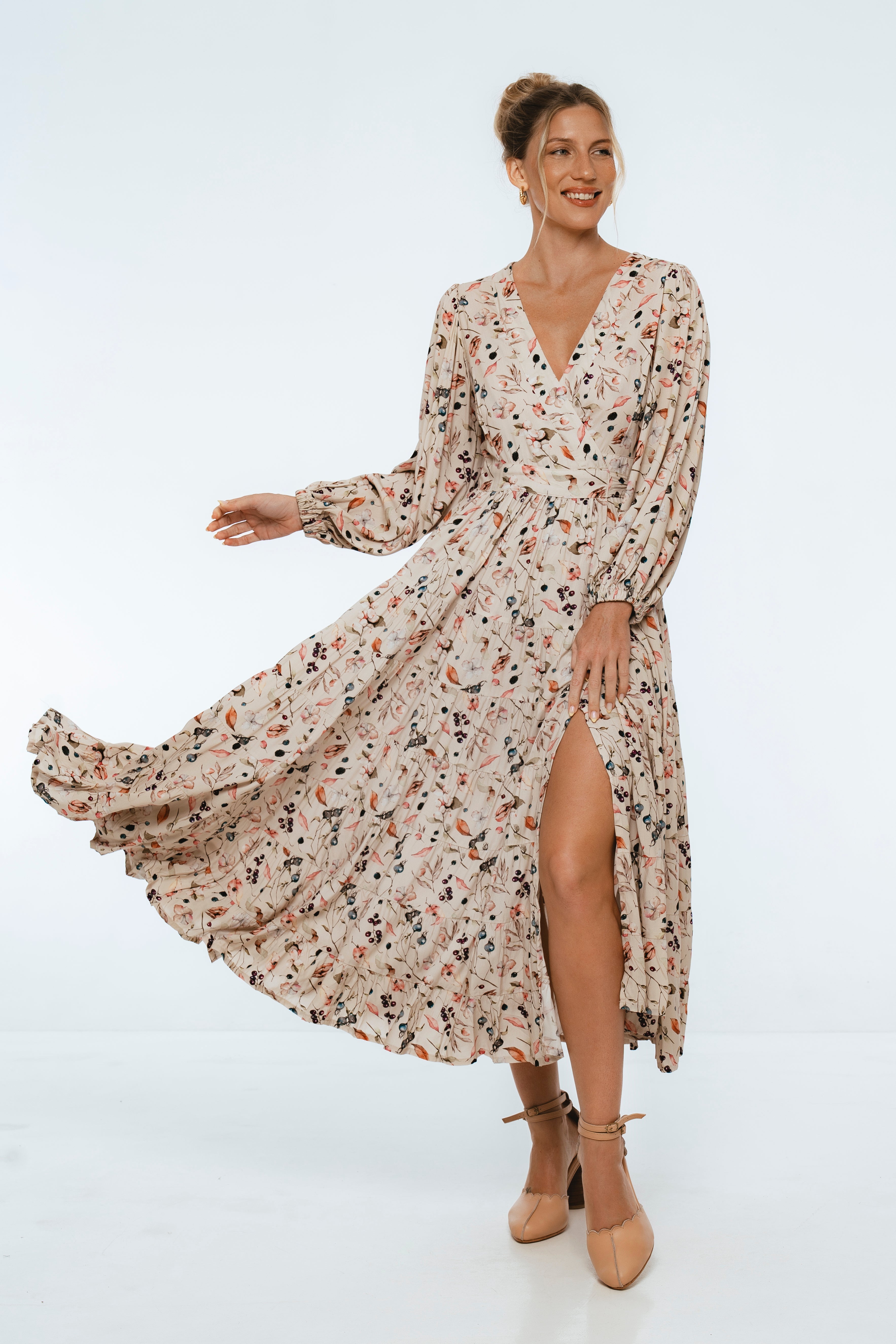 Flamenco Boho Wrap Maxi Dress
