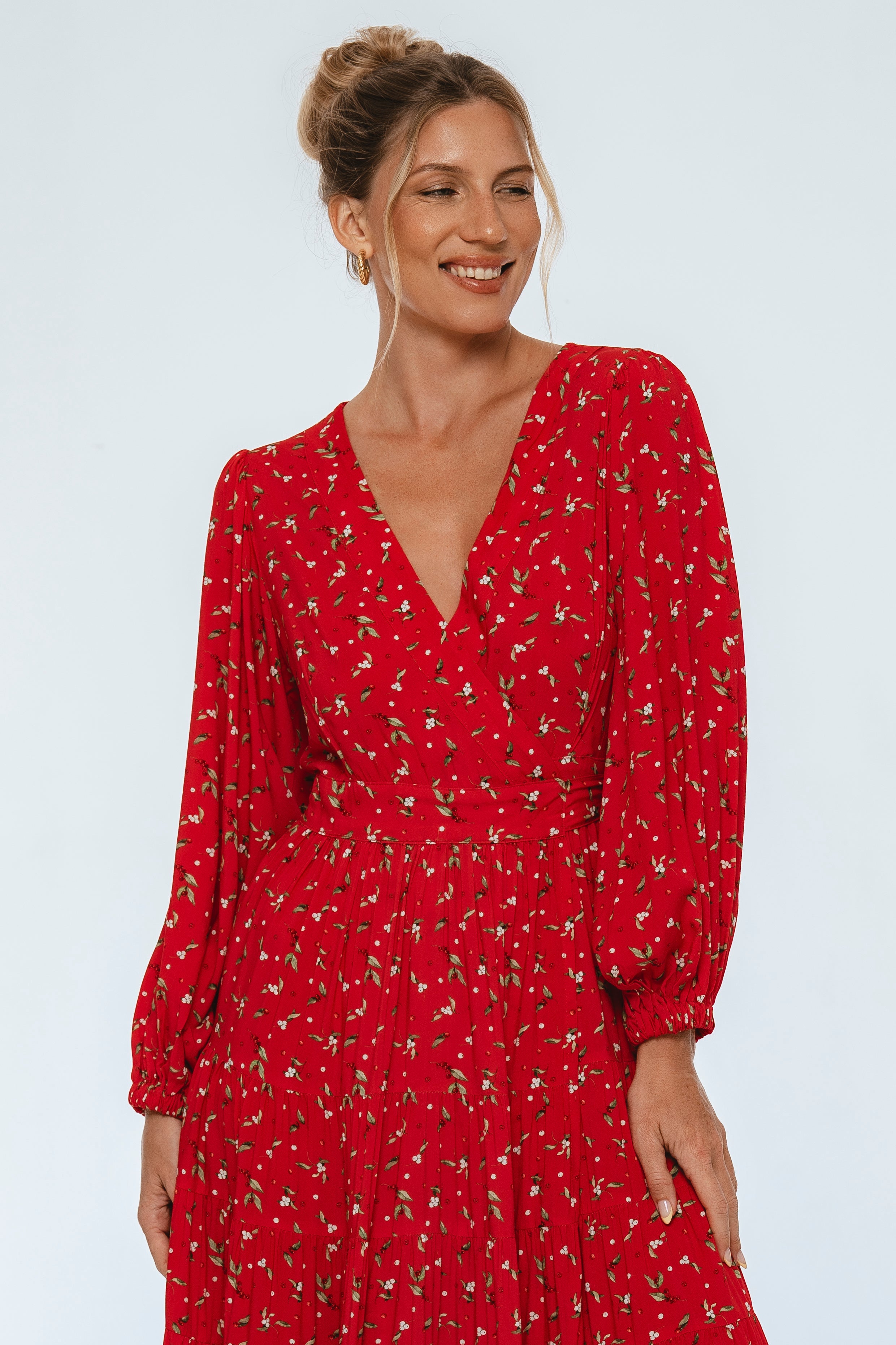 Flamenco Boho Wrap Maxi Dress