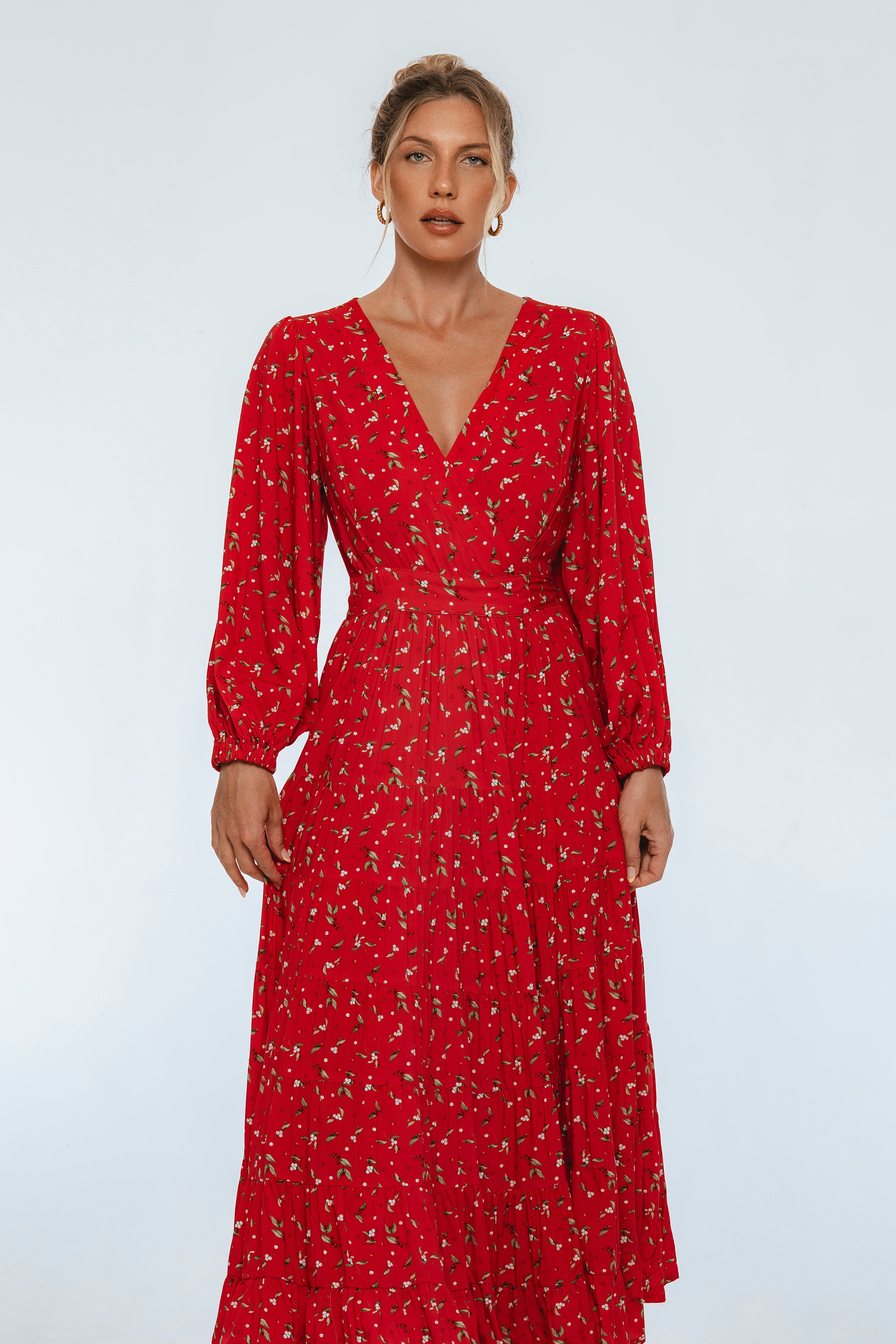 Flamenco Boho Wrap Maxi Dress