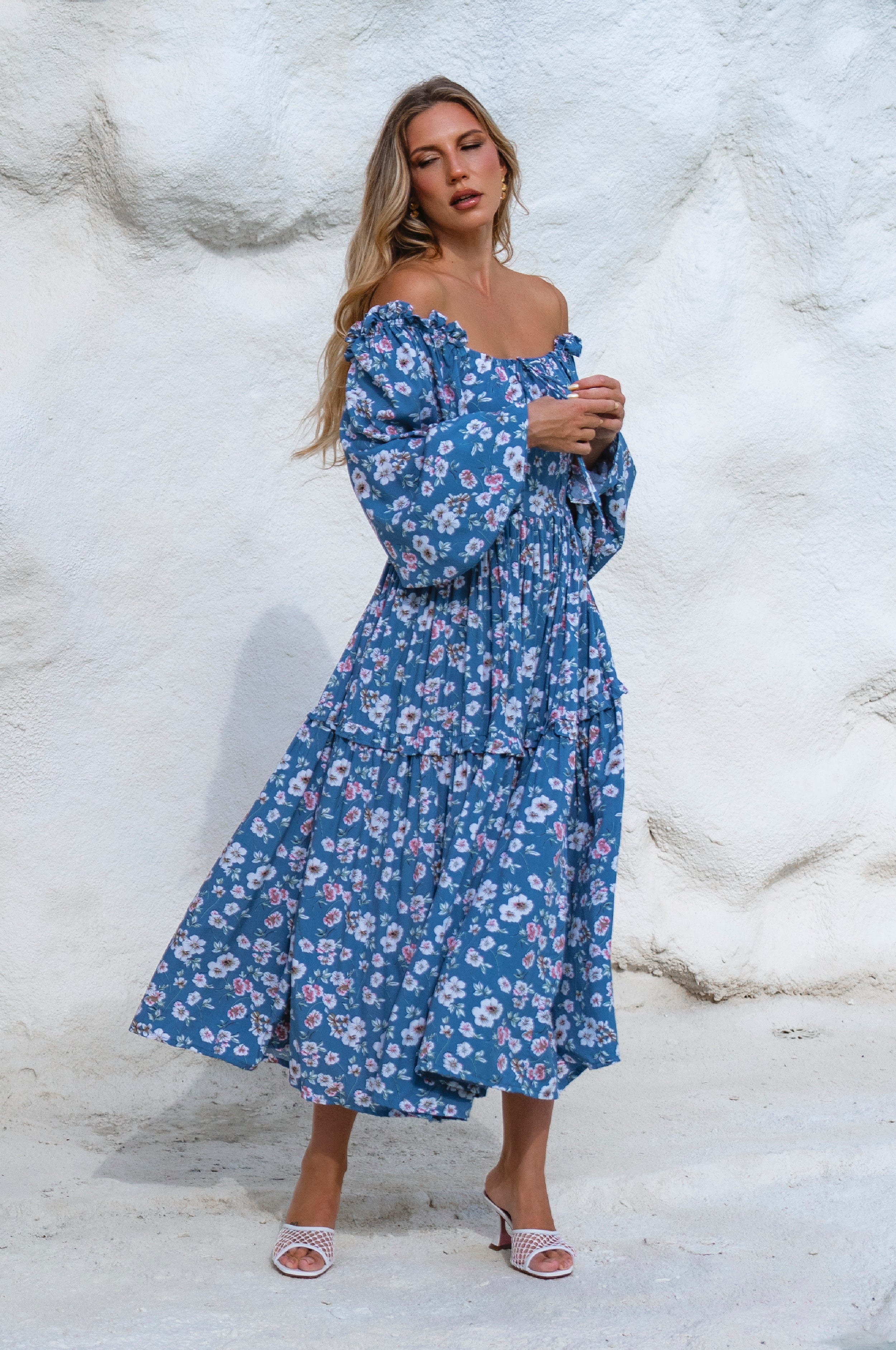 Floriana Long Sleeve Midi Dress
