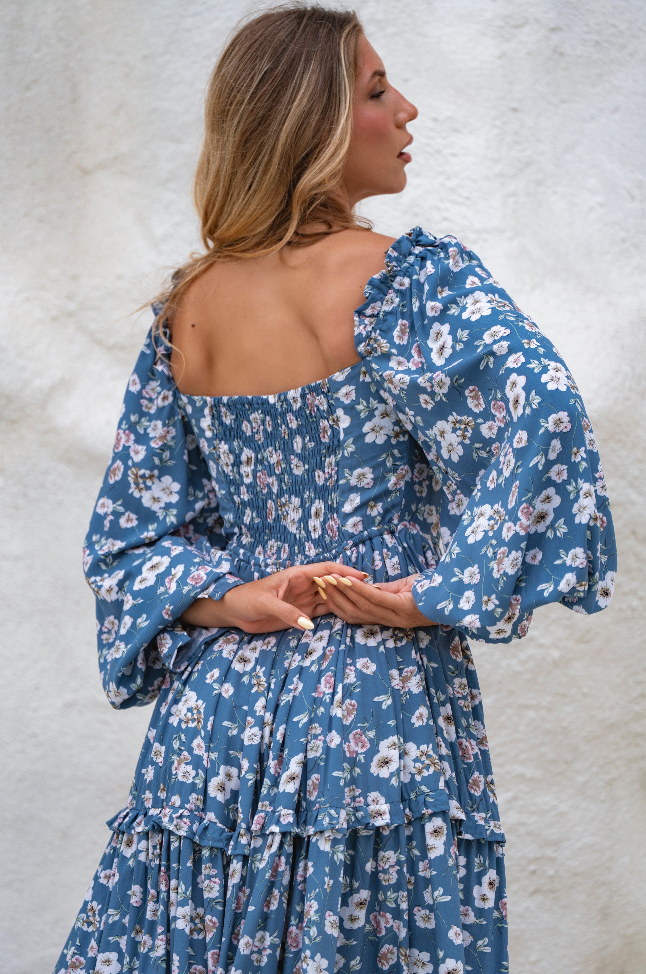 Floriana Long Sleeve Midi Dress