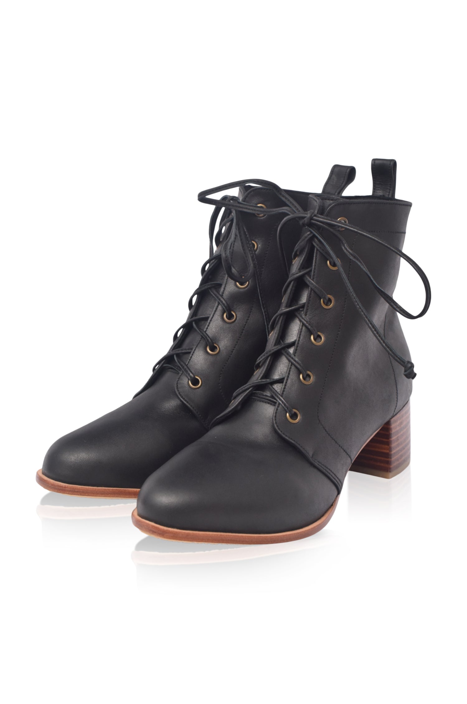 Giselle Leather Heel 5 cm Booties (Sz. 12.5)-0