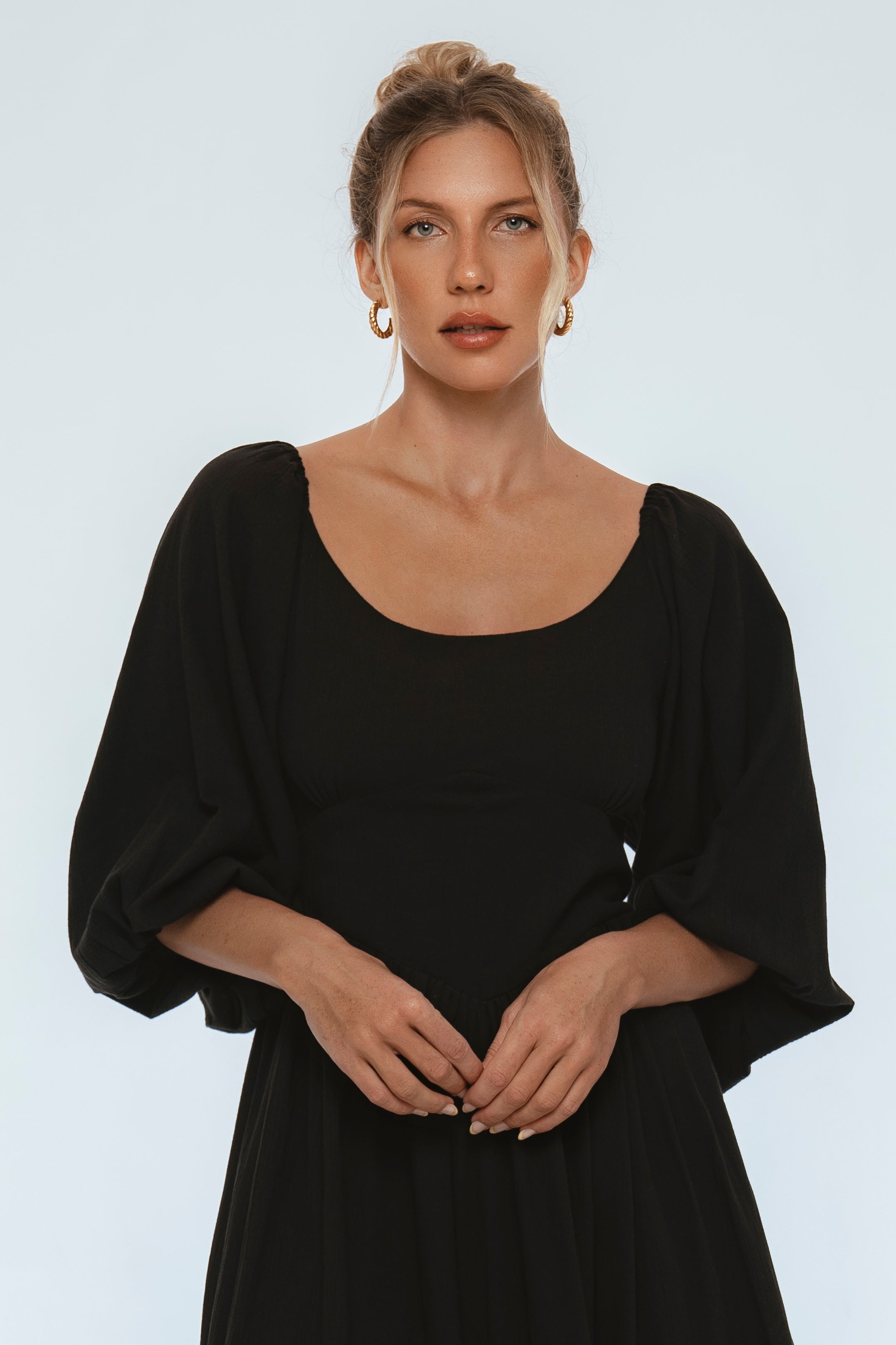 Genevieve Puff Sleeve Midi Dress