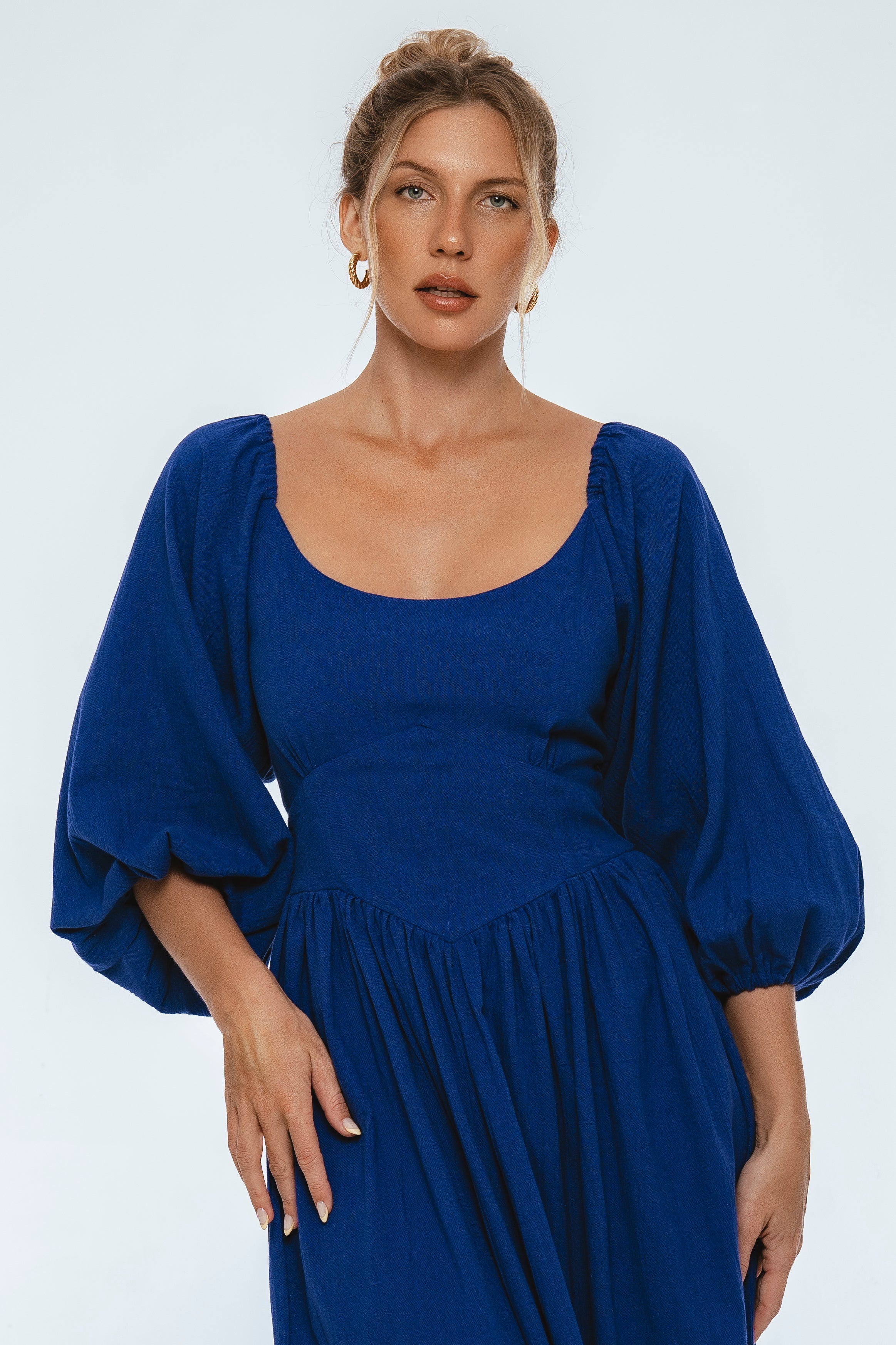 Genevieve Puff Sleeve Midi Dress