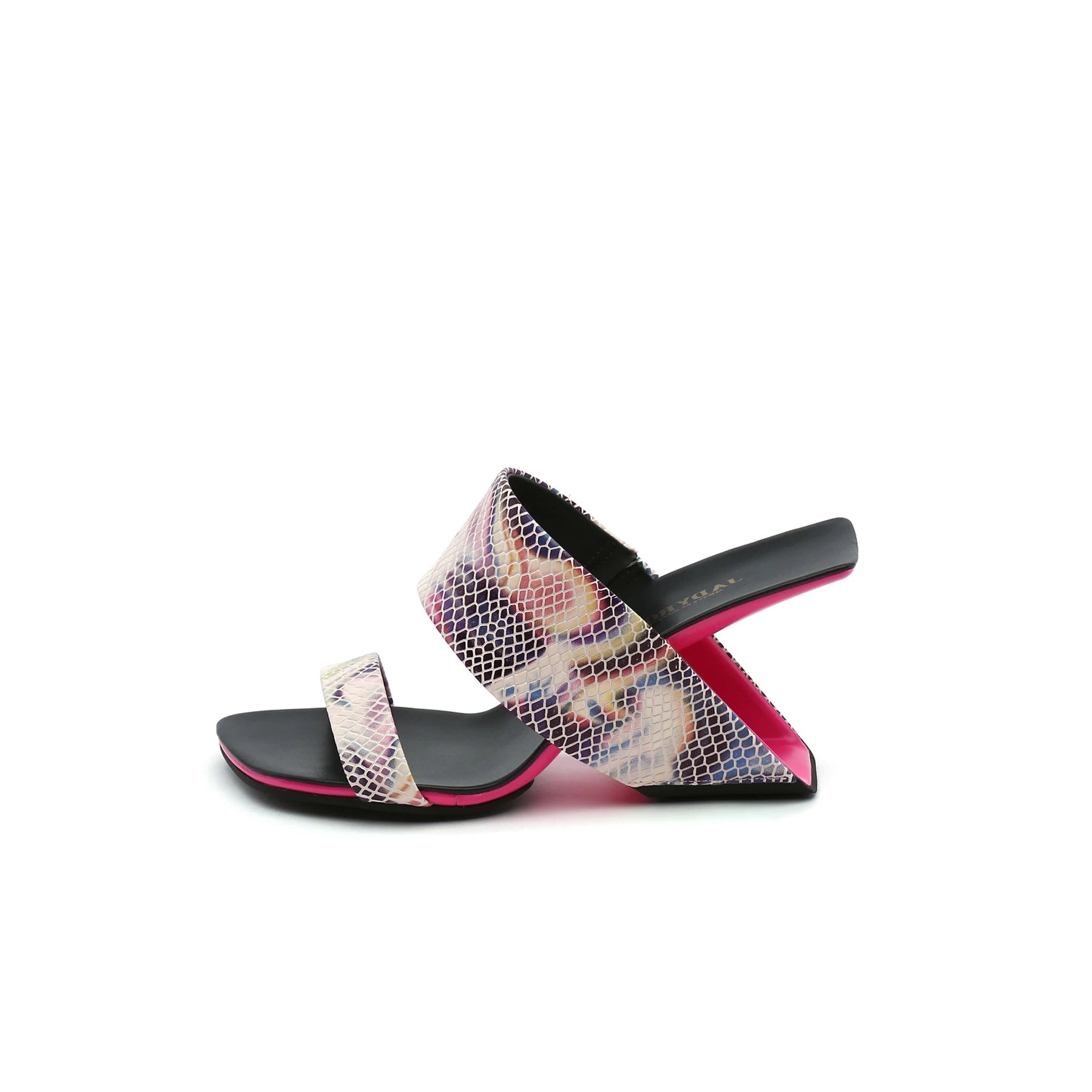 Electrifying Double Strap Edgy Heel-Less Wedges-7