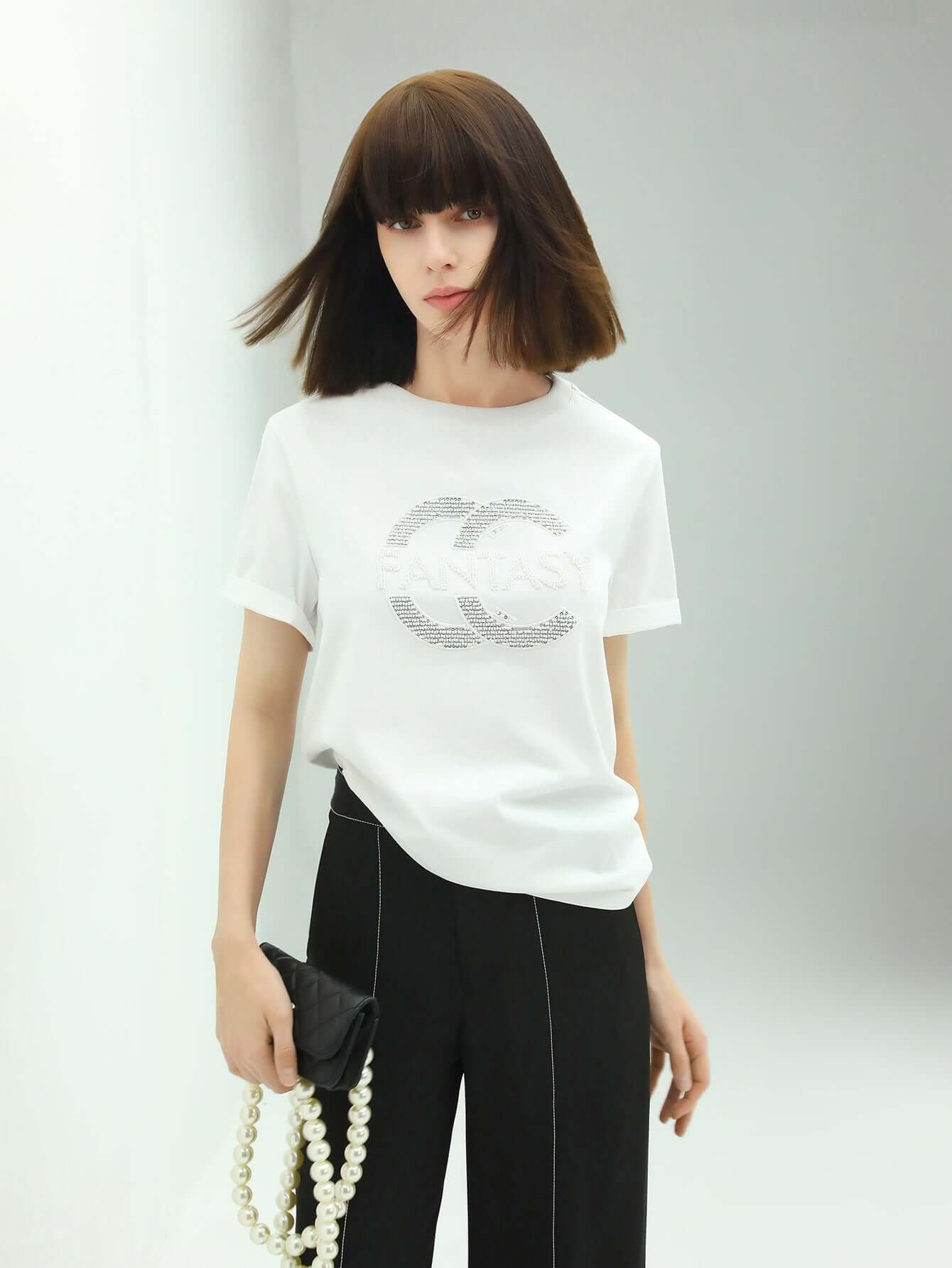 FANTASY White Short-sleeve Cotton Tee-0