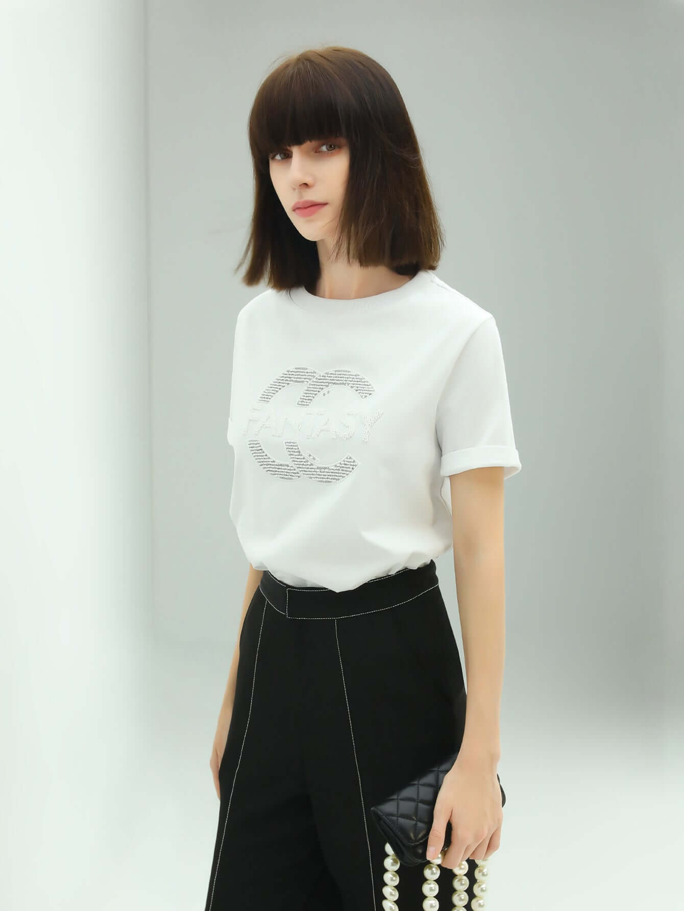 FANTASY White Short-sleeve Cotton Tee-1