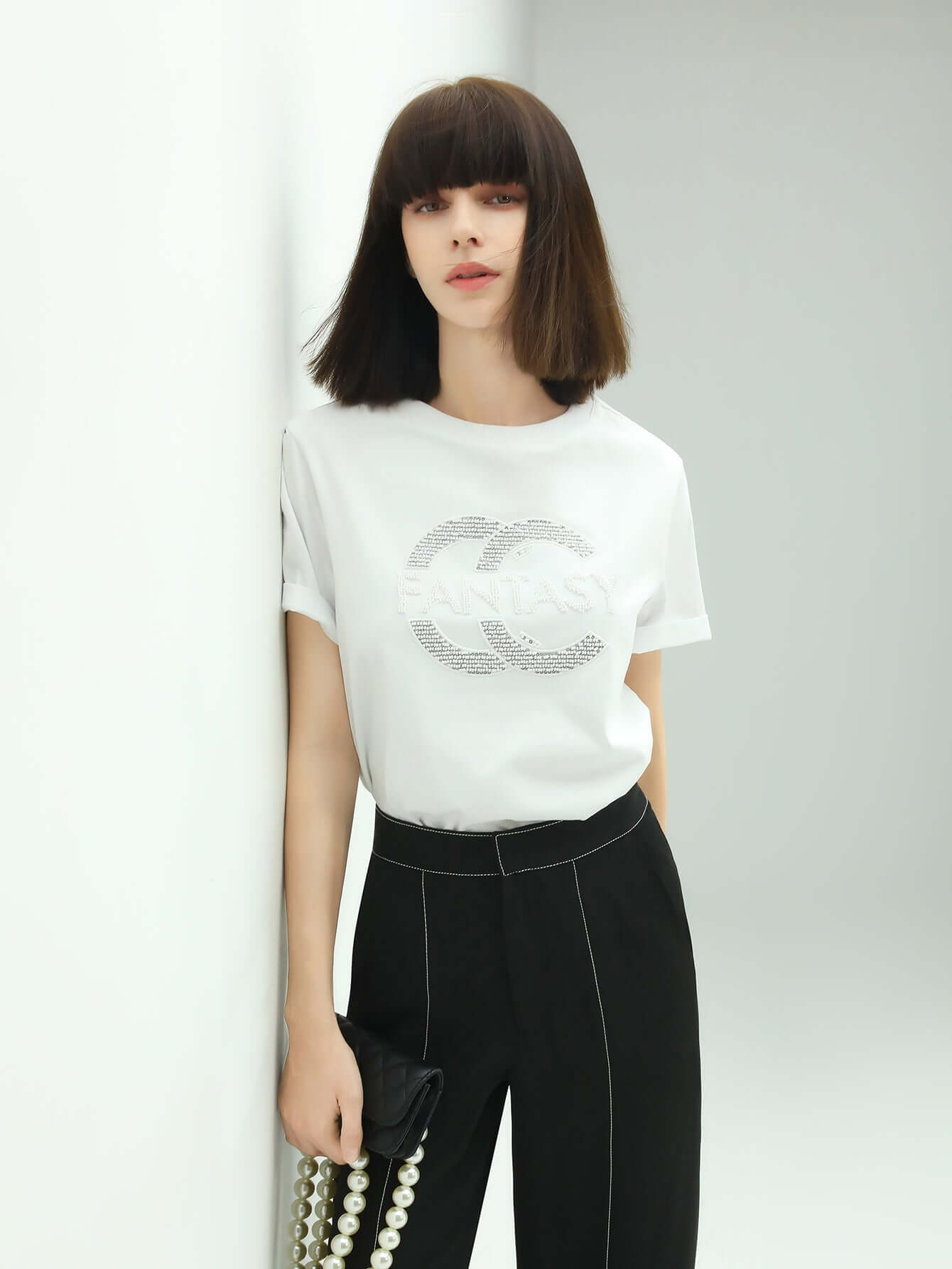 FANTASY White Short-sleeve Cotton Tee-2