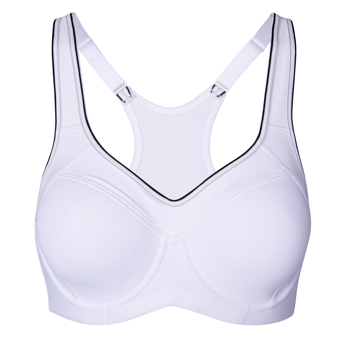 Full Support High Impact Padded White Sports Bra