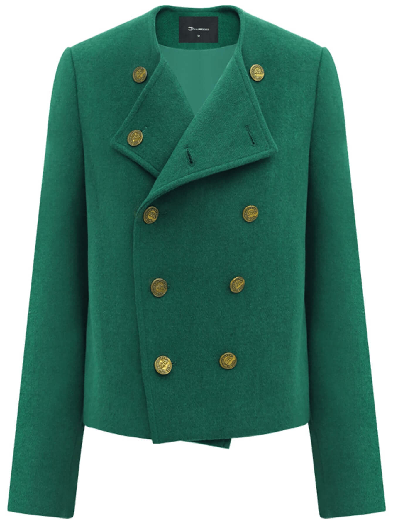 Green Double-Breasted Wool-Blend Jacket-3