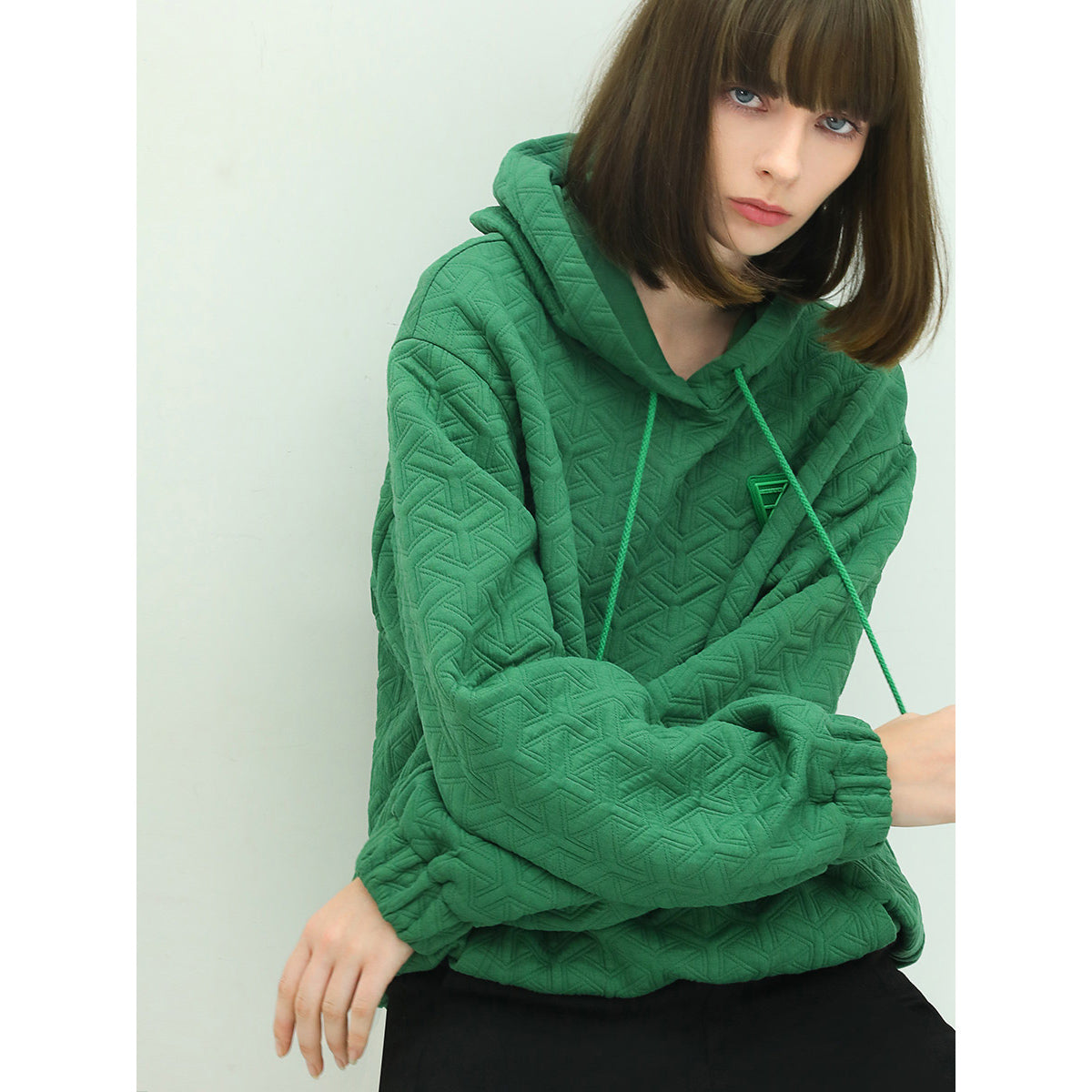 Green Quilted Hoodie-0