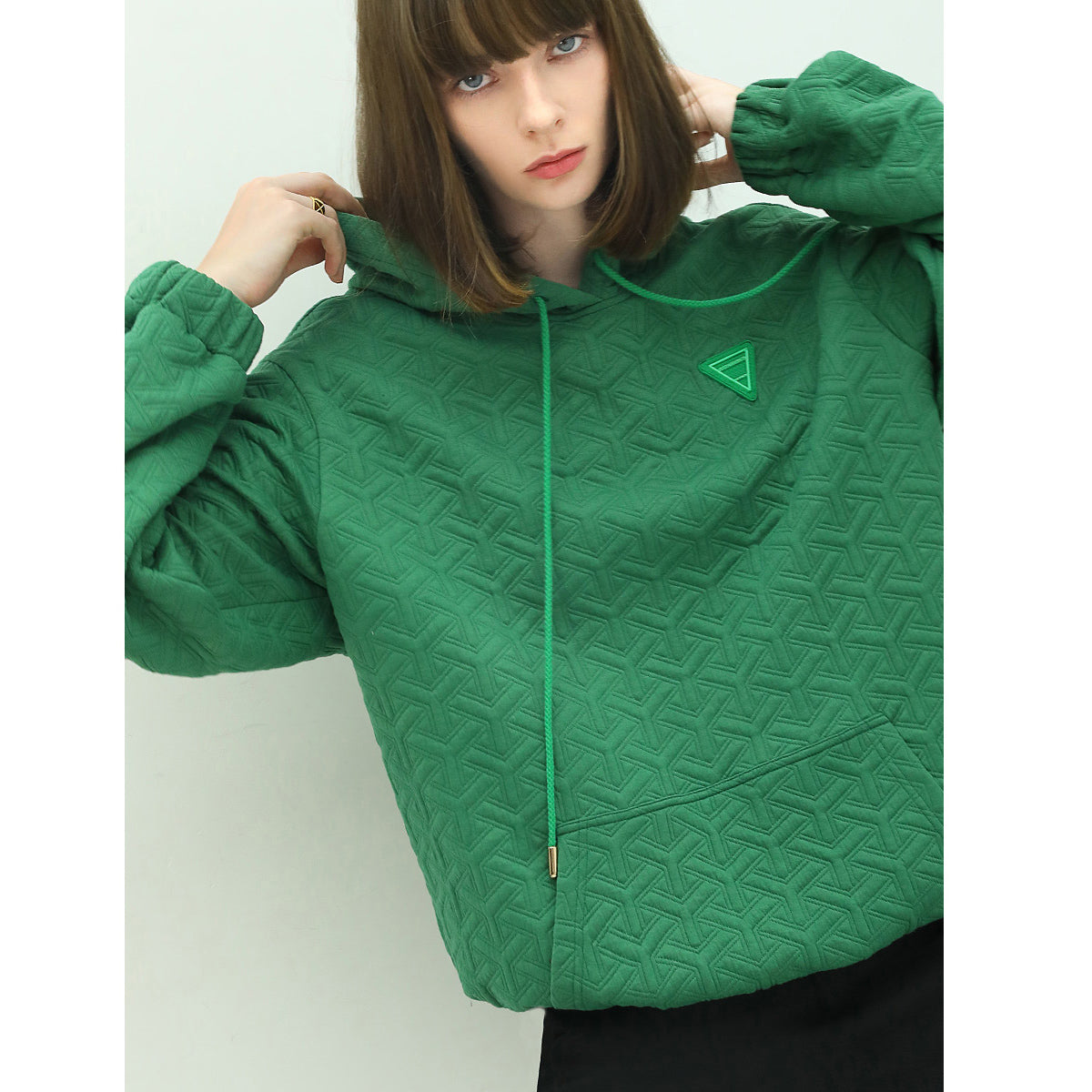 Green Quilted Hoodie-2