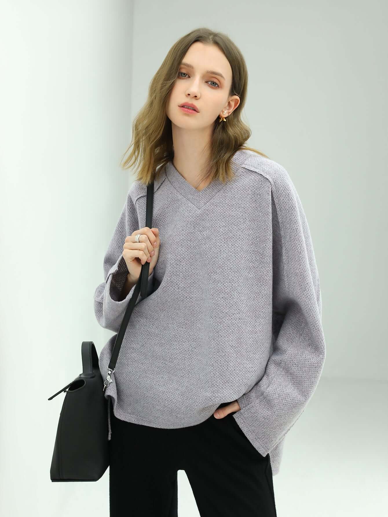Grey Patchwork Quilt Sweatshirt-1