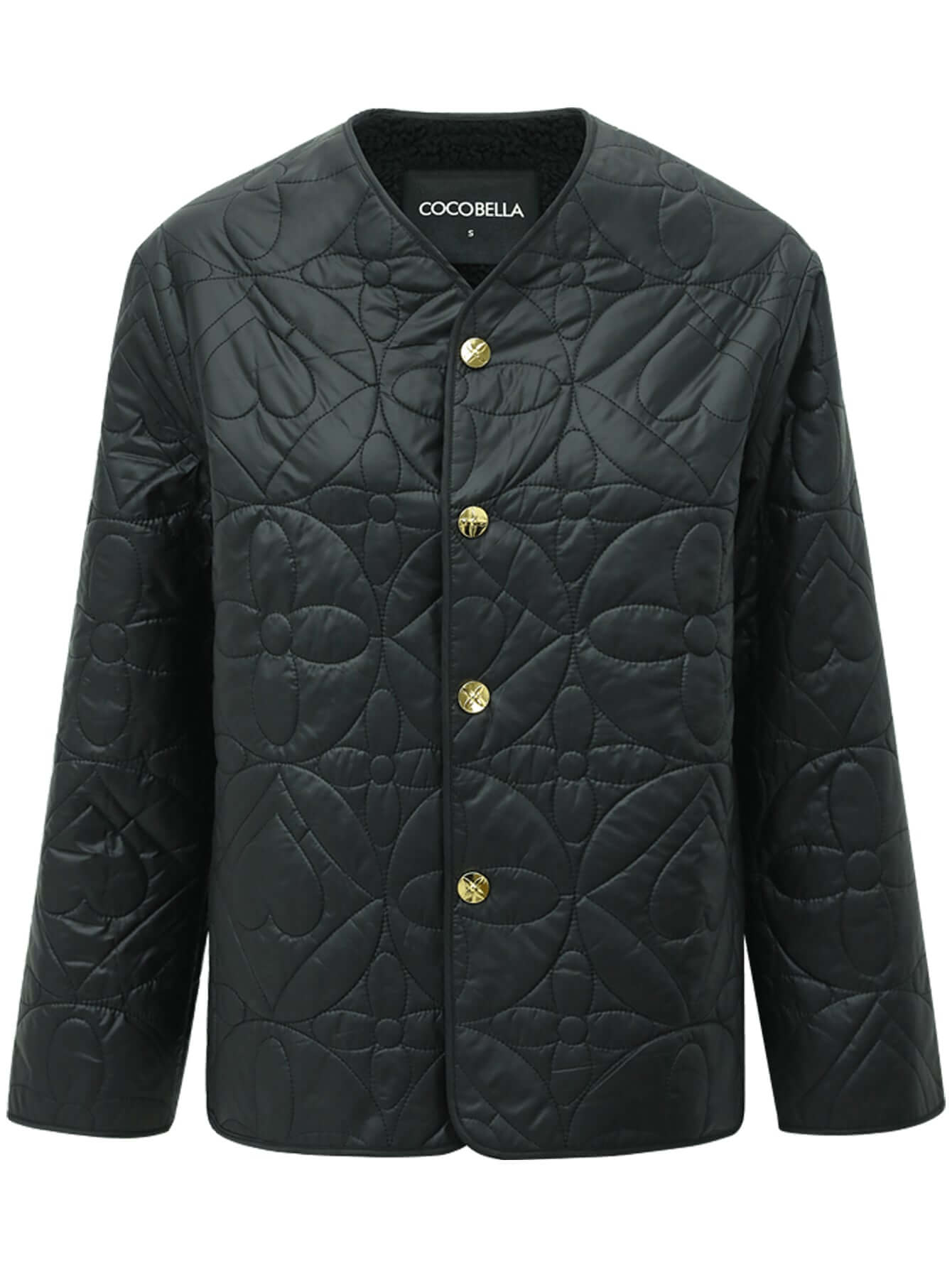 Heavy-Duty Geometric Black Quilted Puffer Jacket-3