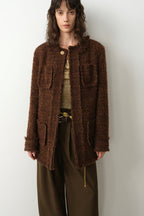 "Sophisticated Lady" Italian Imported Haute Couture Tailored Tweed Jacket with Gold Buttons for Women-0
