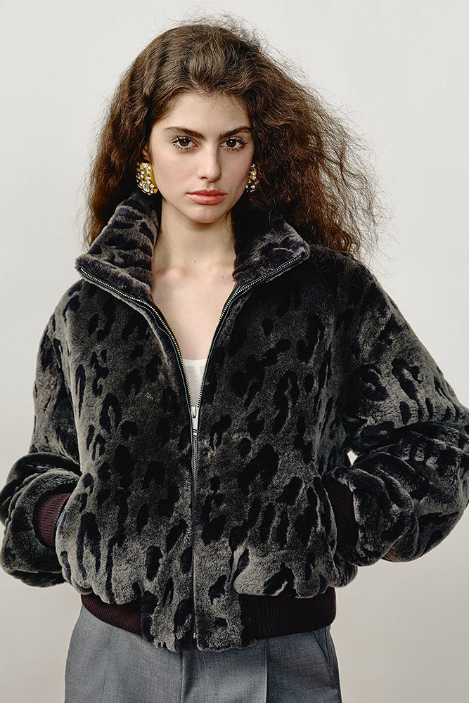 FF×JW Dapple Manor Fashionable Casual Warm Stand Collar Merino Sheepskin Jacket-0