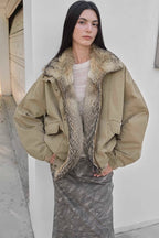 Fireladyfur Women's Fashion Goose Down Parka with Fox Fur Collar“City Cruise”-0