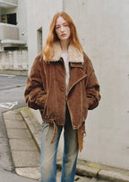 Fireladyfur Women’s Flocked Denim Goose Down Parka with Detachable Fox Fur Collar“City Travel”-0
