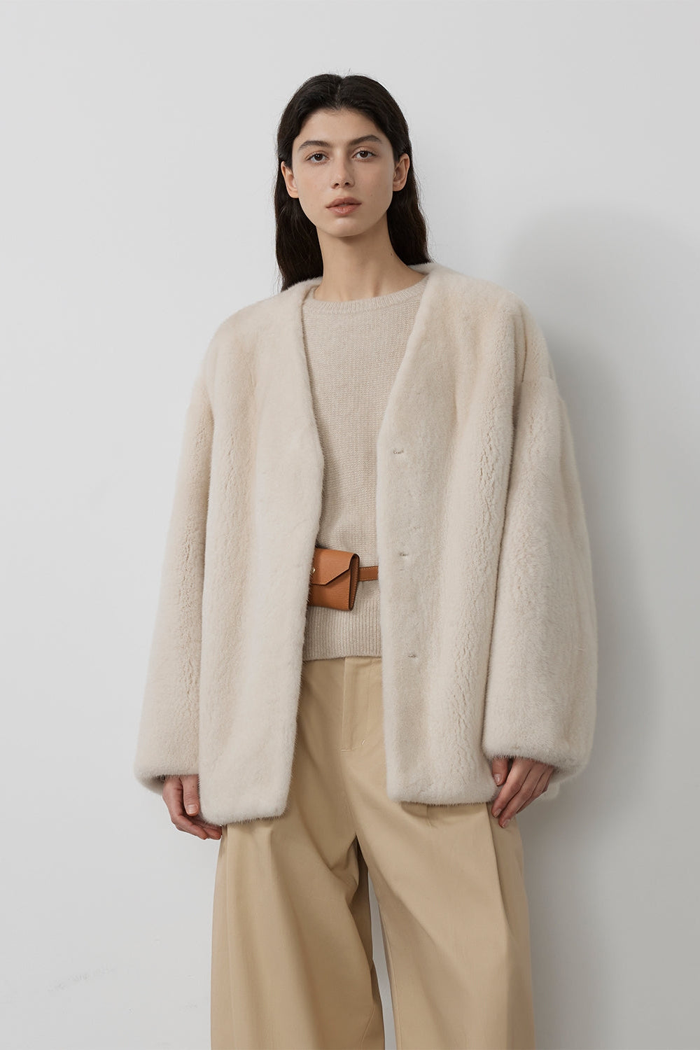 Swiss Snow Mink Velvet Fur Coat-0