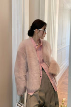 Fireladyfur Women's Pink Tuscan Sheepskin Coat“Babylon Phantom Nights”-1