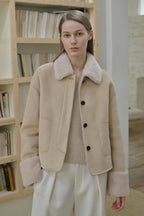 Fireladyfur Women's Faux Leather Shearling Jacket - Long Wool Suede Coat Winter Style-0