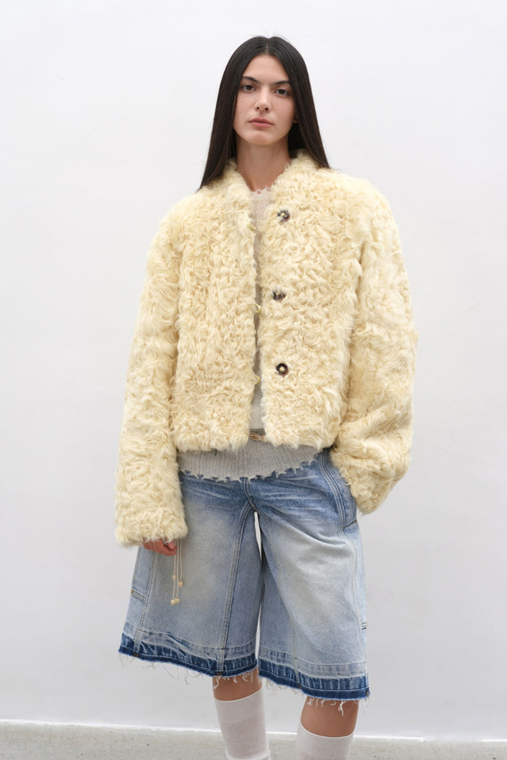 Fireladyfur Women's Imported Sheepskin Coat | New Zealand Wool“Little Bear”-0
