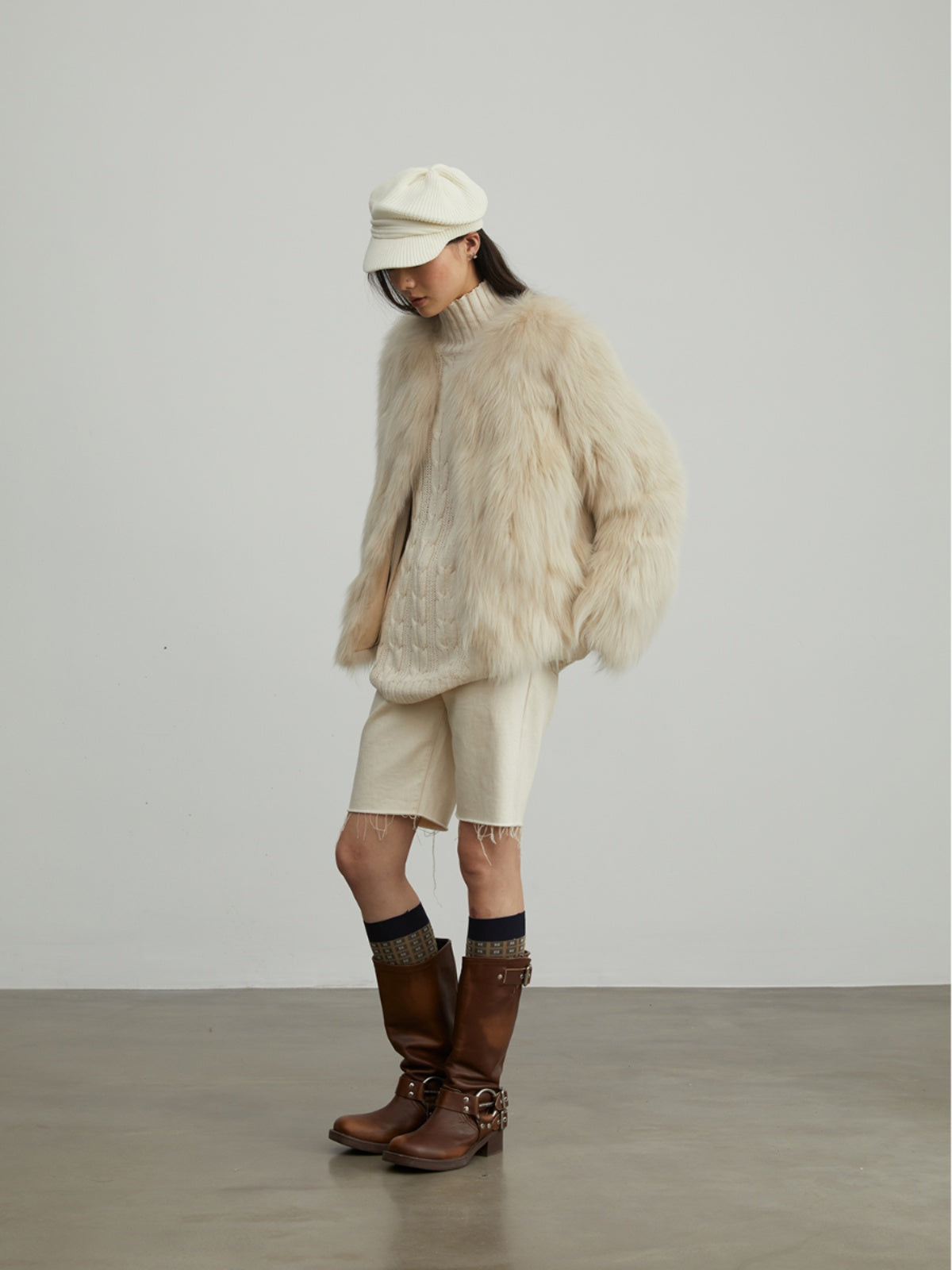 Fireladyfur Women's Fur Coat | Genuine Finnish Fox Fur"Reed Flower"-2