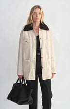 Fireladyfur Women's Goose Down Detroit Jacket with Merino wool Collar-4