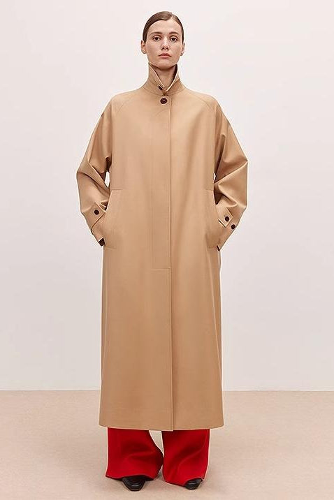 Women's Trench Coat Mid-Length British Wool Blend Petite-Friendly Overcoat "Fragrant Moment"-0