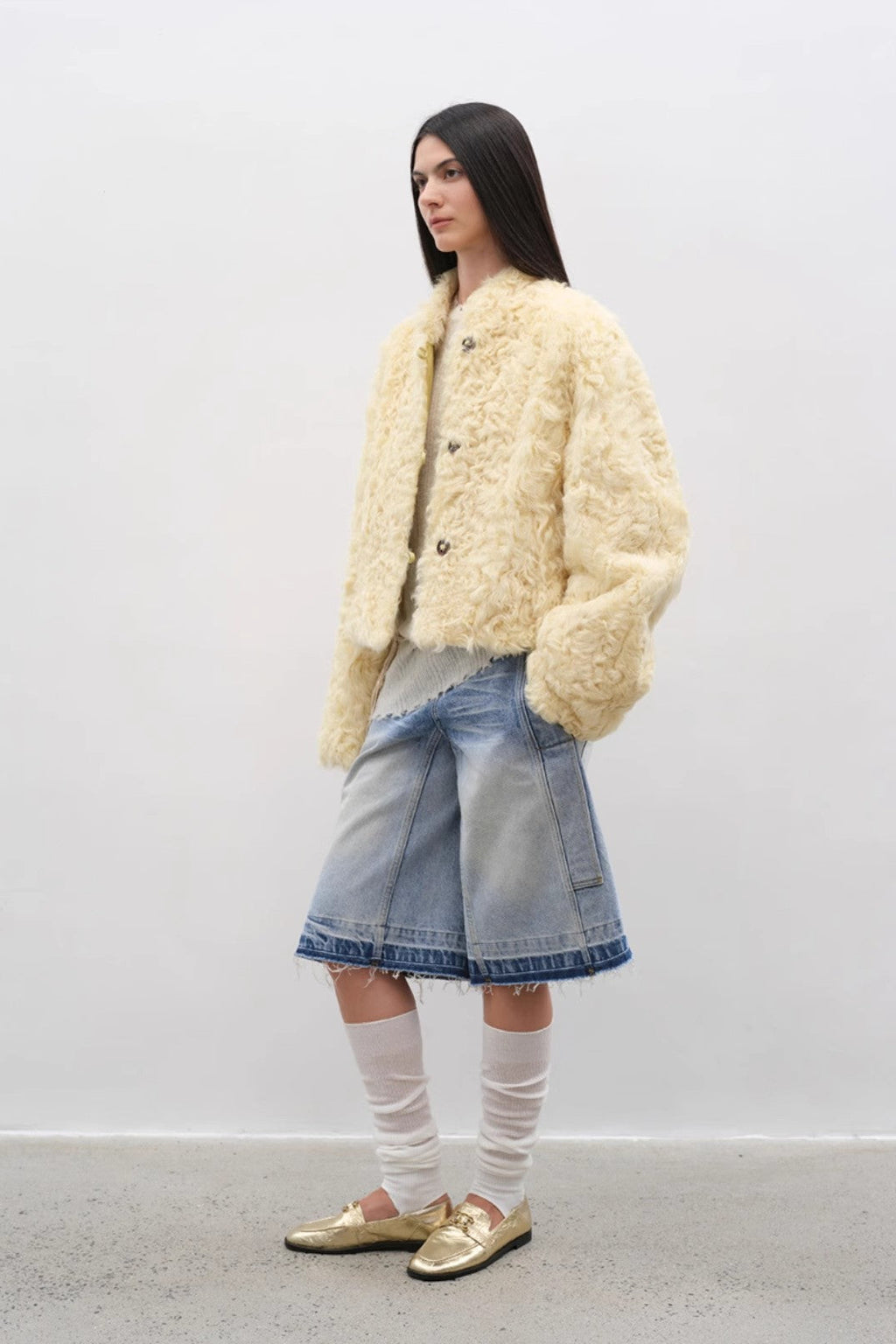 Fireladyfur Women's Imported Sheepskin Coat | New Zealand Wool“Little Bear”-2