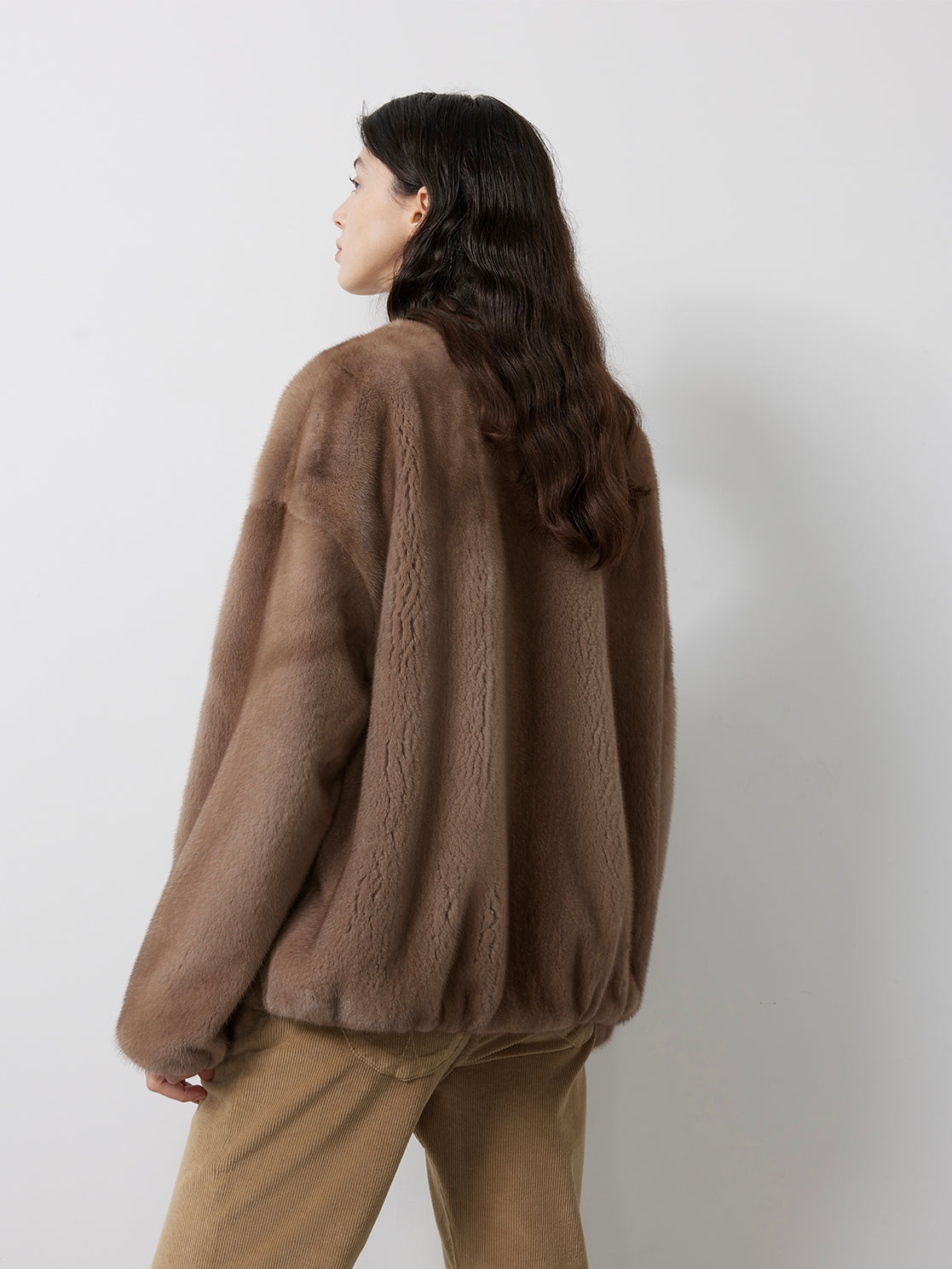 Louvre Mink V-Neck Jacket-1