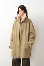 Women's Denim Down Parka with Detachable Hood & 90% Goose Down - Workwear Style "Cool Denim Fabric"