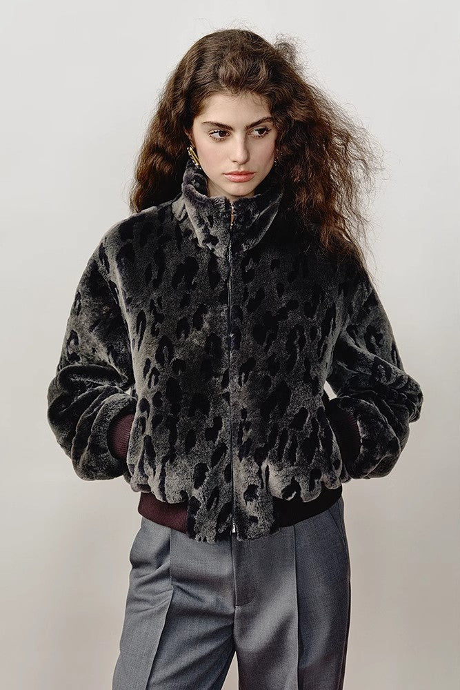 FF×JW Dapple Manor Fashionable Casual Warm Stand Collar Merino Sheepskin Jacket-1
