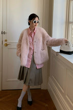 Fireladyfur Women's Pink Tuscan Sheepskin Coat“Babylon Phantom Nights”-2