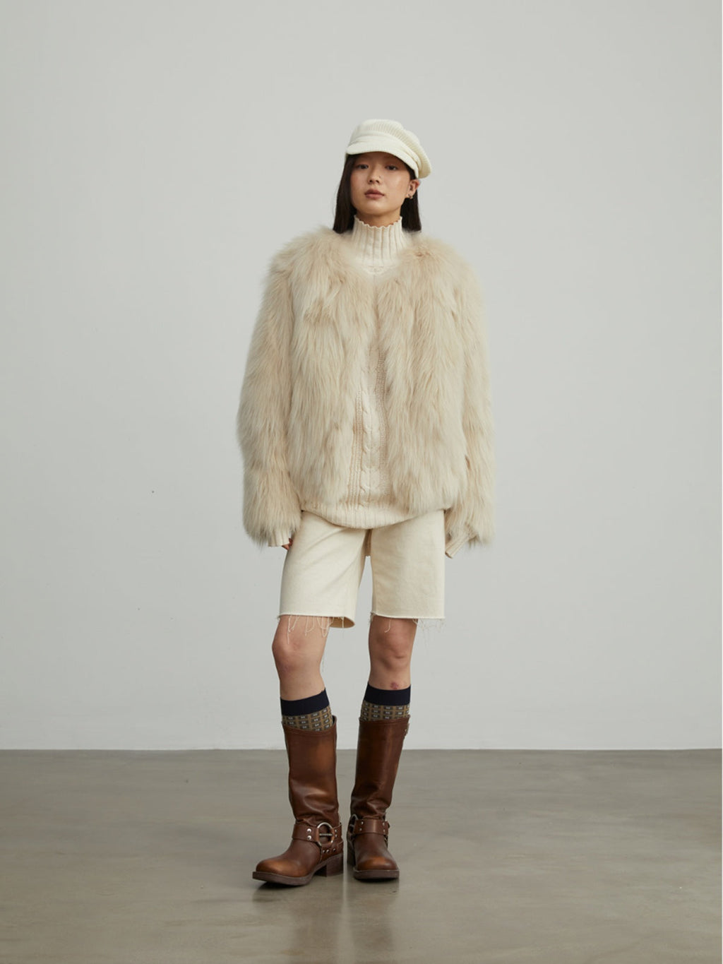 Fireladyfur Women's Fur Coat | Genuine Finnish Fox Fur"Reed Flower"-1
