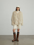 Fireladyfur Women's Fur Coat | Genuine Finnish Fox Fur"Reed Flower"-1