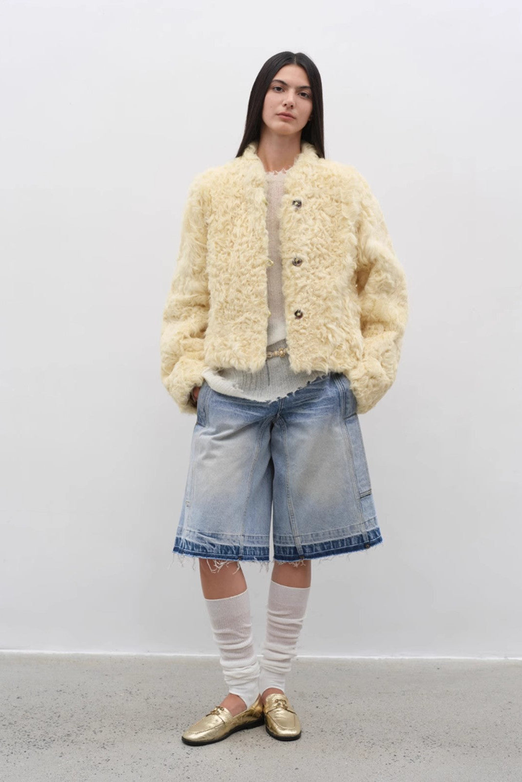 Fireladyfur Women's Imported Sheepskin Coat | New Zealand Wool“Little Bear”-3