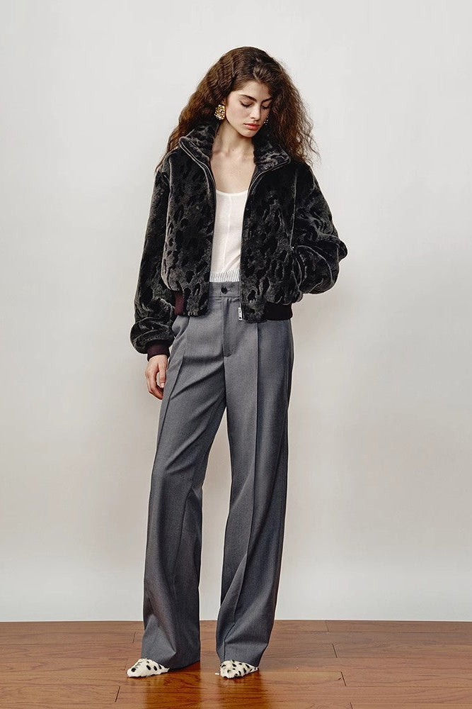 FF×JW Dapple Manor Fashionable Casual Warm Stand Collar Merino Sheepskin Jacket-2