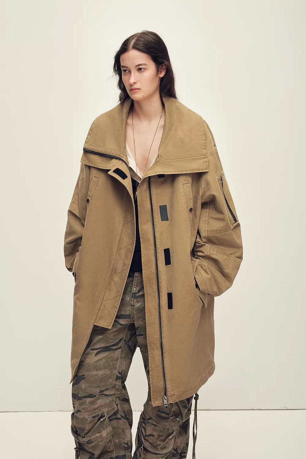Women's OVERSIZE Raccoon Fur Down Parka with Multi-Wear Design "Swan Feather Collection"