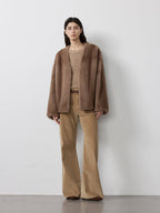 Louvre Mink V-Neck Jacket-2