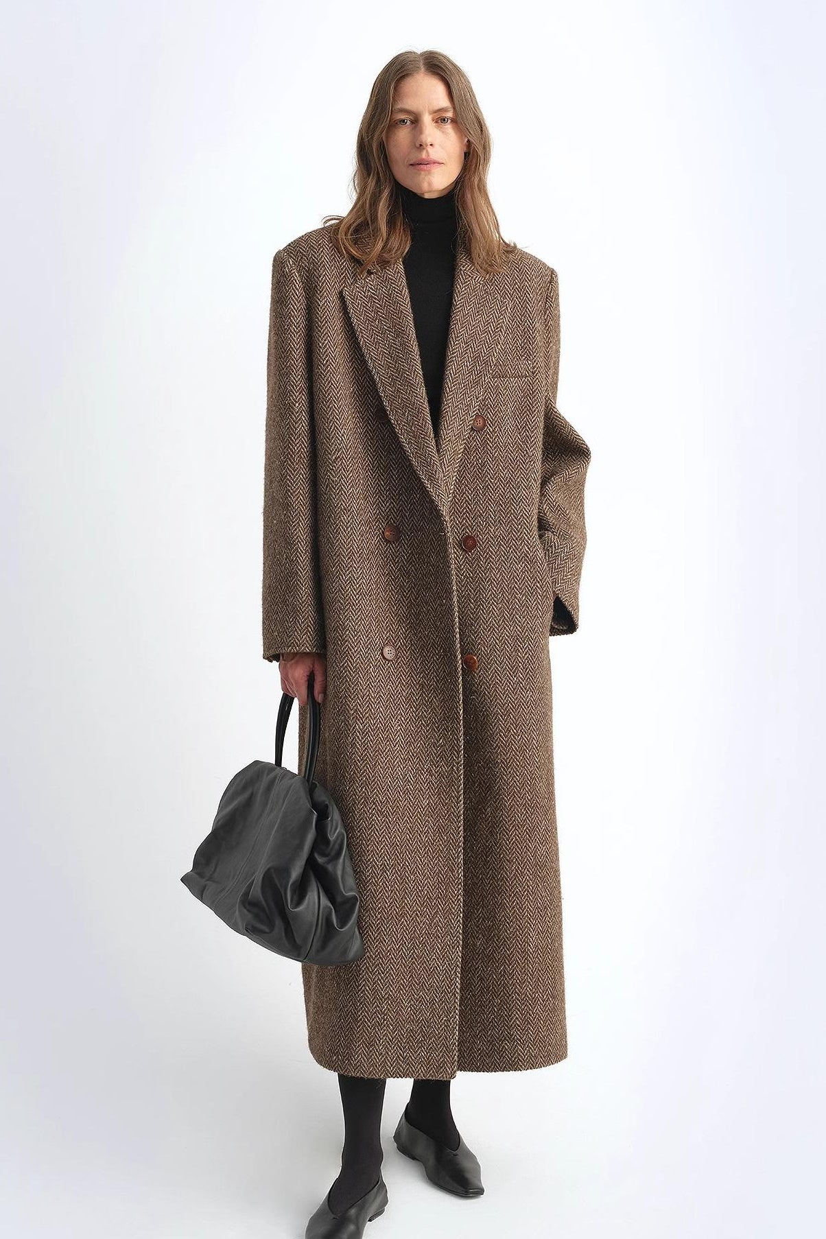 Fireladyfur Women's Italian Wool Herringbone Coat"Desert City"-0