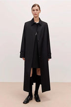 Women's Trench Coat Mid-Length British Wool Blend Petite-Friendly Overcoat "Fragrant Moment"-1