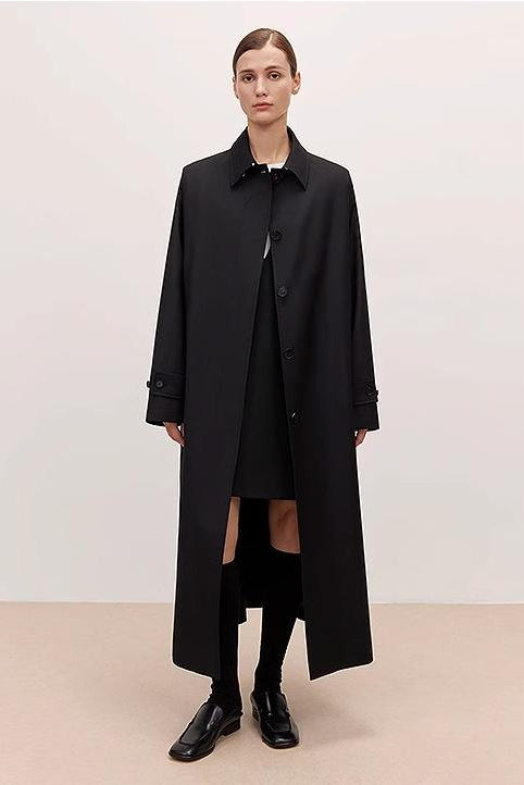 Women's Trench Coat Mid-Length British Wool Blend Petite-Friendly Overcoat "Fragrant Moment"-1