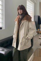 Fireladyfur Women’s Goose Down Parka  coat with Toscana Shearling Fur“Green Mile Miracle”-0
