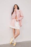 Tencel jacquard striped long-sleeved shirt jacket women's loose top"Spring and Summer Prank"-0