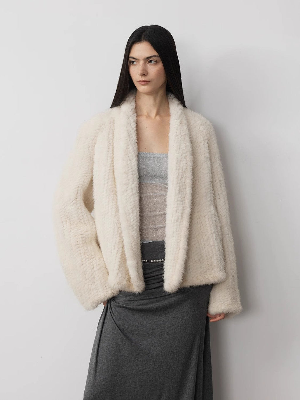 Dream Traveler Mink Vintage Light Luxury Texture Three-dimensional Silhouette Knitted Mink Coat-2