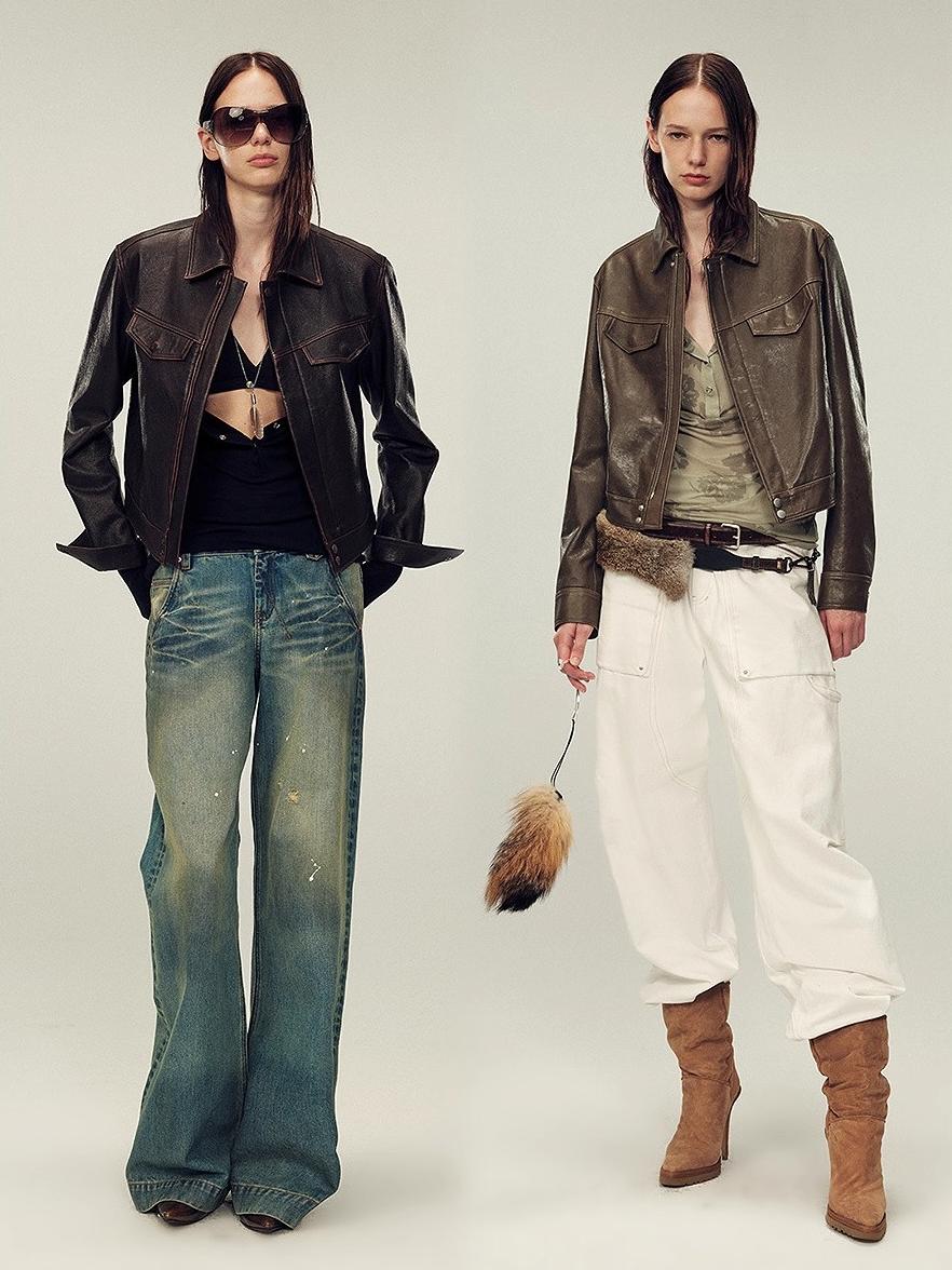 Women's imported first-layer suede sheepskin short autumn leather jacket-0