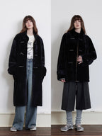 Fireladyfur Women's Long Sheepskin Jacket with Stand Collar“Dreamer”-4