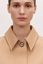 Women's Trench Coat Mid-Length British Wool Blend Petite-Friendly Overcoat "Fragrant Moment"-2